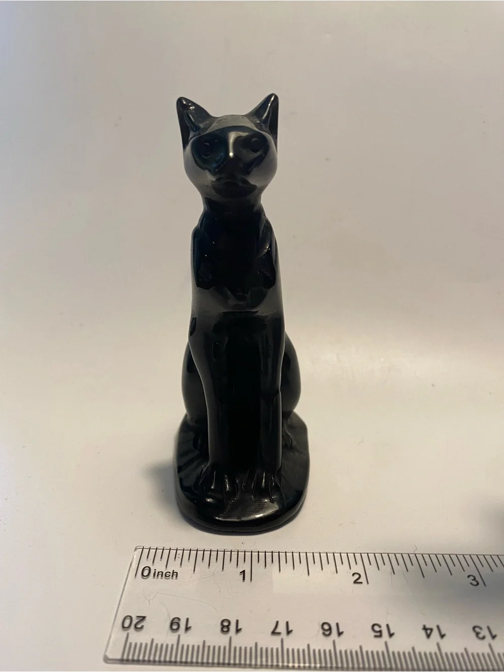 4 Inch Black Tourmaline Sphynx Cat Figurine 🖤🐱
